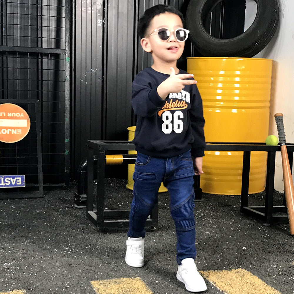 Children's Crinkled Stretch Slim Fit Denim Trousers — Premium Apparel Deal | Everyday Home Deal