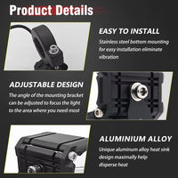 2pcs M5 Spotlight Ultra Bright LED Fog Lights, Headlights, Motorcycles, Cars, Projectors, Waterproof, Universal, Suitable For Motorcycles, SUV, Small, Auxiliary, Spotlight, 12W