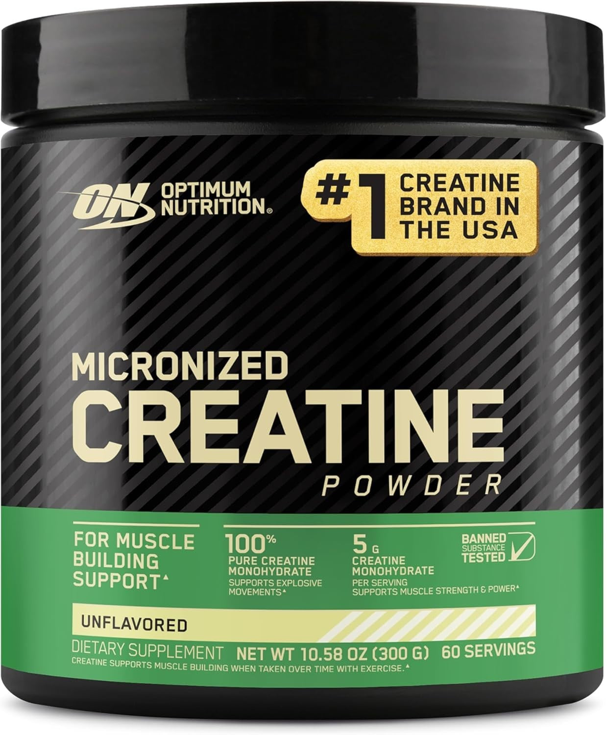 Optimum Nutrition Micronized Creatine Monohydrate Powder, Unflavored, 300 Grams