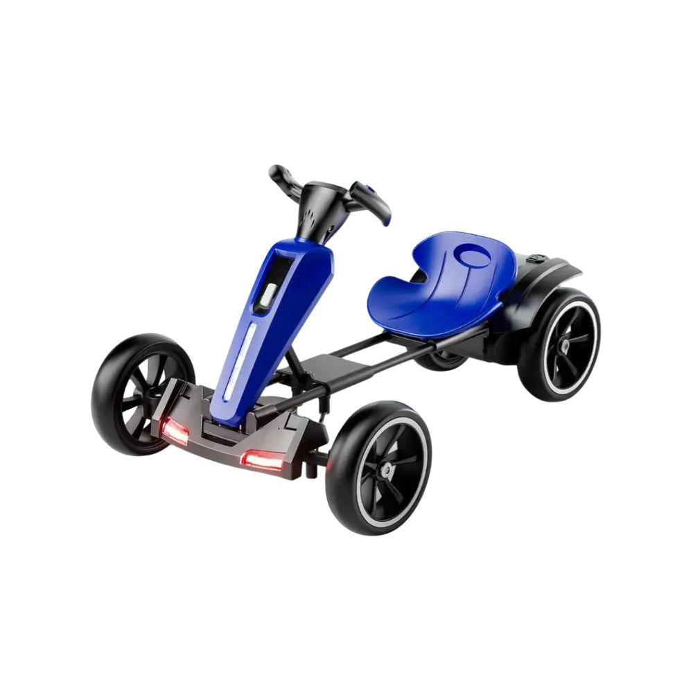 12V Electric Kids Pedal Go Kart, Folder Go Kart, Outdoor Ride On Toy With Adjustable Seat, 4 Non-Slip EVA Wheels For Boys And Girls For Age 3-6 Years Old -Blue