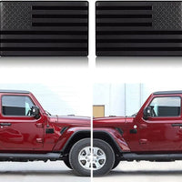 2PCS Metal USA Flag Sticker American Car Truck Decal Emblem Black