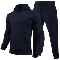 Women's Casual Versatile Solid Color Hoodie Set