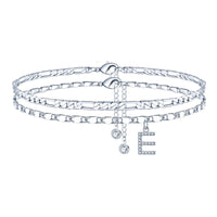 26-letter English Zircon-inlaid Pendant With An NK Chain, Double-layered