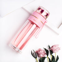 Double Wall Glass Tea Infuser Bottle | Leakproof Tea Separation Water Bottle | Everyday Home Deal