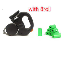 Retractable Dog Leash For Small Dogs Reflective Dual Pet Leash Lead 360 Swivel No Double Dog Walking Leash With Lights Pet Products
