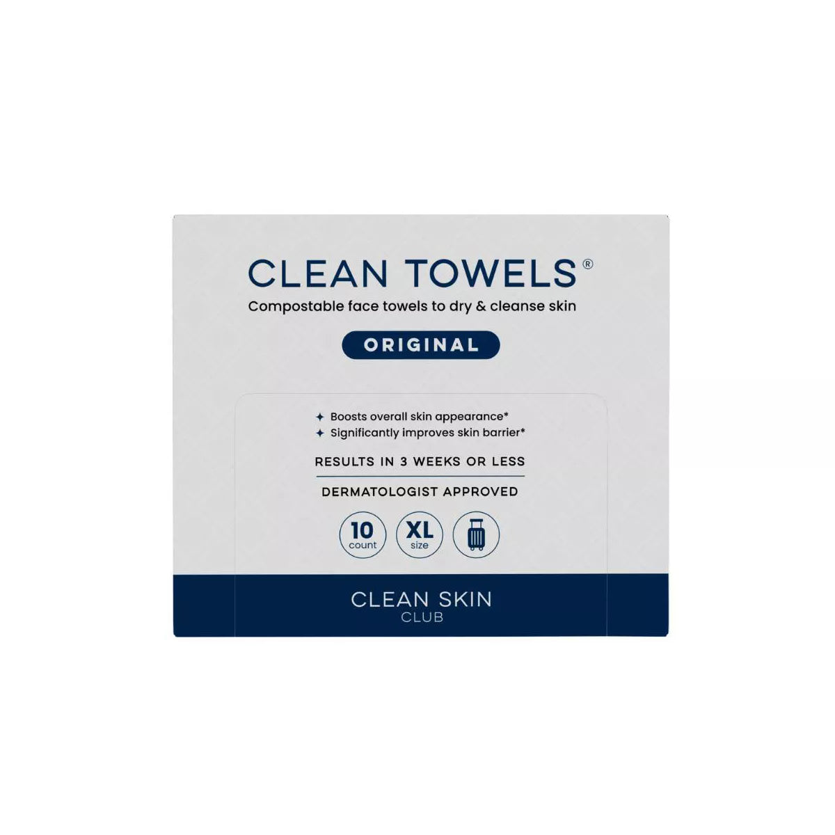 Clean Skin Club Travel Disposable Face Towel for Improved Skin - XL - 10Ct