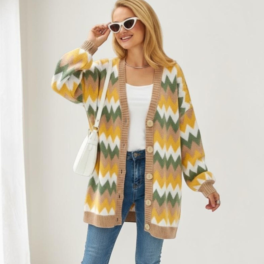 Color-block Knit Cardigan - Best Clothing Deal | Everyday Home Deal