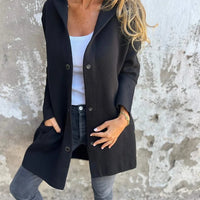 Casual Hooded Single-Breasted Cardigan Fashion Loose Solid Color Jacket Spring And Autumn Women's Clothing