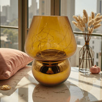 Glass Mushroom Battery-Powered Lamp -Cute Mushroom Shape, Compact Portable Without Restraints, Adding Warmth To Any Corner Battery Not Included