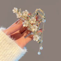 Large Metal Pearl Bell Orchid Tassel Hair Clip - Premium Fashion Deal | Everyday Home Deal