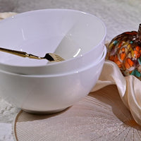 Lily Bone China 2-Piece 8-Inch Deep White Ceramic Bowl Set | Everyday Home Deal