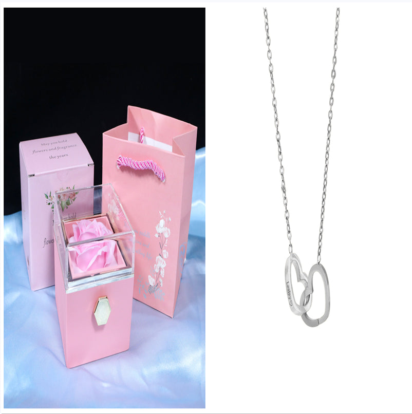 Rotating Soap Flower Rose Gift Box Creative Rotating Rose Jewelry Packaging Box Valentine's Day Gift For Women | Everyday Home Deal