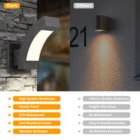 Inowel Wall Lights Outdoor Wall Sconce Modern LED Patio Porch Lights Aluminum Exterior Light Fixture Waterproof IP54 For Hallway House Back Yard Garage 12557