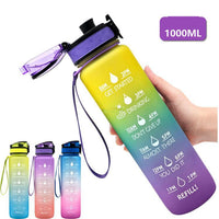 1000ml Transparent Kawaii Water Bottle with Infuser | BPA-Free Sports Flask | Everyday Home Deal