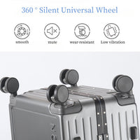 2026 New Large Capacity Front Opening Aluminum Frame Luggage With ABS PC Zipper Boarding Box 20-28 Inches