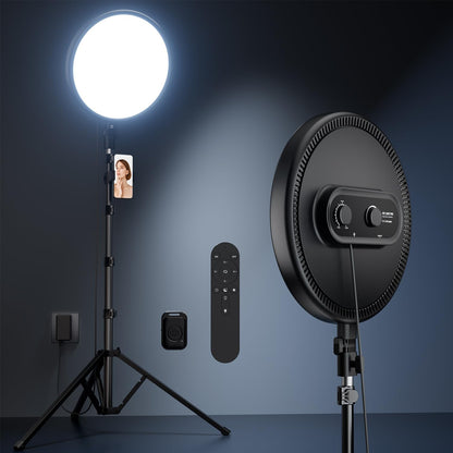 Large Ring Light with Stand, 72“ Tripod with Ring Light, 6500K Full-Screen Ringlight Tripod for Iphone with Phone Holder, Selfie Light for Makeup, Barber, Video Recording, Photography