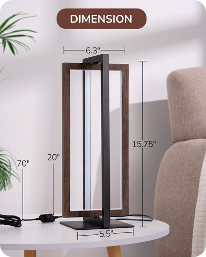 EDISHINE Modern LED Table Lamp, Stepless Dimmable Minimalist Bedside Lamp, MA...