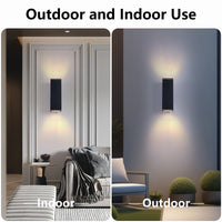 12in Outdoor Wall Lights 4 Packs,Modern Square Outdoor Porch Light,Square Cylinder Up Down Lights Aluminum Waterproof Wall Lighting Exterior Light For Porch Patio Garage No Bulb