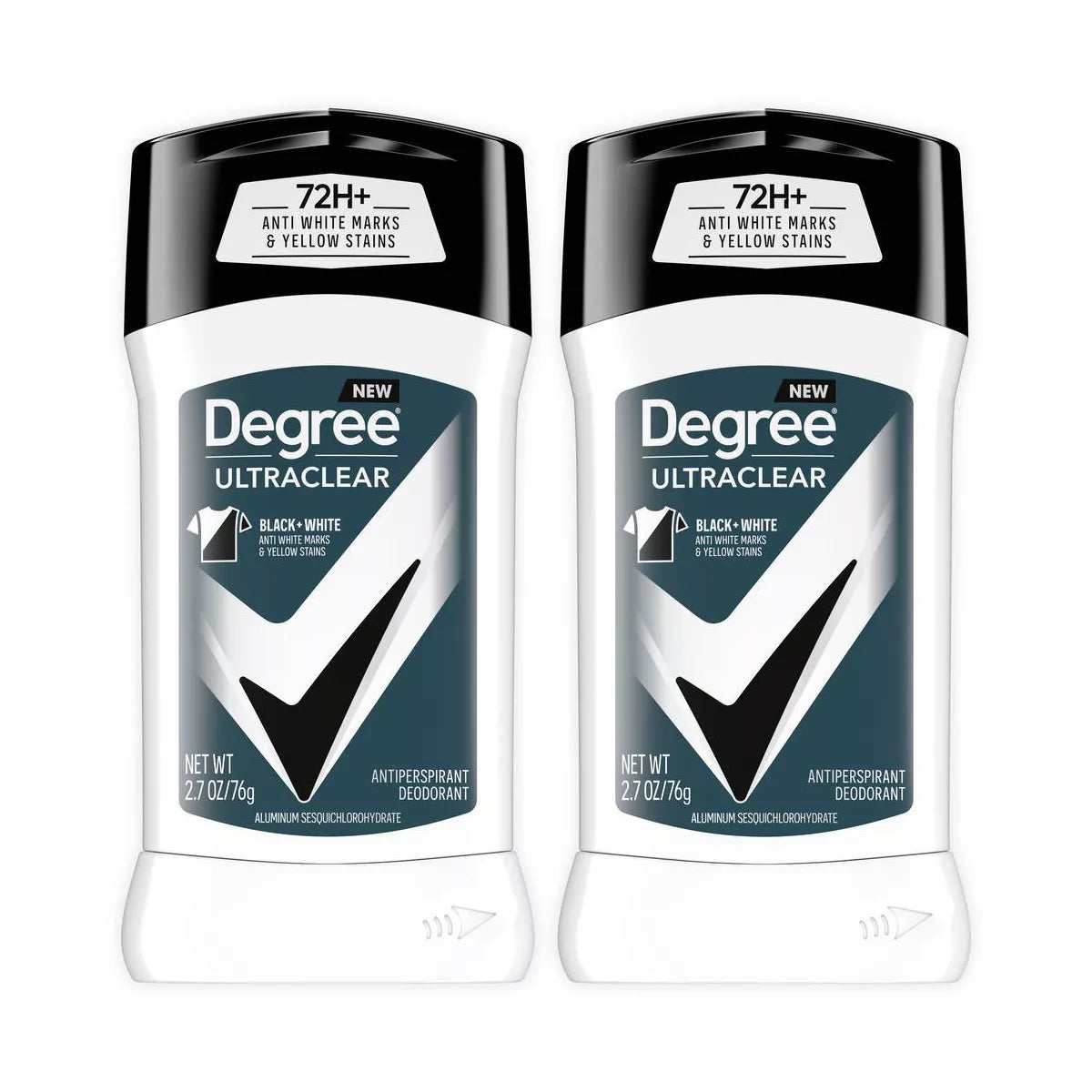 Degree Men Ultraclear Black + White 72-Hour Antiperspirant & Deodorant - 2.7Oz/2Pk: Paraben-Free, Fresh Scent, for Normal Skin