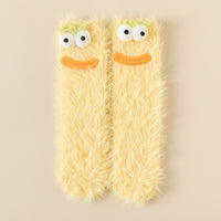 Womens Quirky Coral Fleece Mid-calf Socks