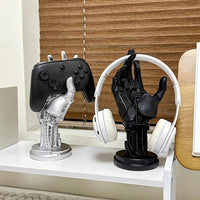 Creative Mechanical Hand Staue, Gaming Controller Holder Stand, Headphone Holder, Necklace Holder, Robot Hand Sculpture, Hand Crafts, Realistic Hand Decor, Modern Home Decor, Gaming Room Decor, Silver