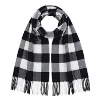 British-style Mens And Womens Couple Tassel Scarf With Large Plaid Pattern