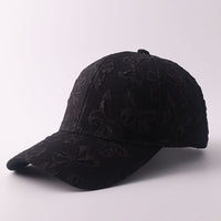 Solid-color Butterfly Printed Adjustable Simple And Sweet Peaked Cap Baseball Cap, Suitable For Couples' Date Shopping