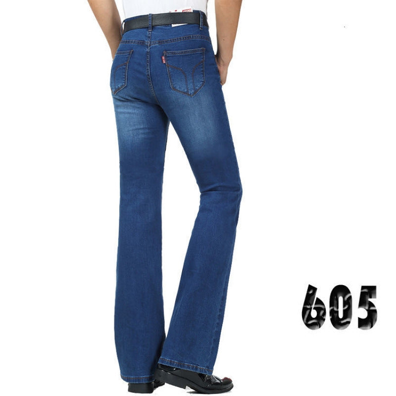 Men's Flared Pants Elastic Denim