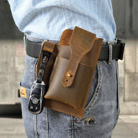 Genuine Leather Mens Cowhide Durable Work Belt-Powered Bag