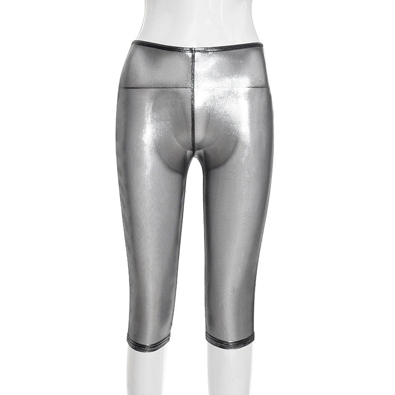Womens Fashionable Tight-fitting Figure-hugging Stretchy Sheer Pants