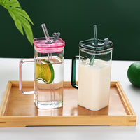 6Pcs Borosilicate Glass Cups with Straws & Lids | 6 Colors | Everyday Home Deal
