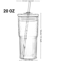 20 Oz Purple Glass Straw Cups 2-Pack with Lids – Borosilicate Heat-Resistant Drinking Cups for Juice, Milk & Cold Drinks | Everyday Home Deal