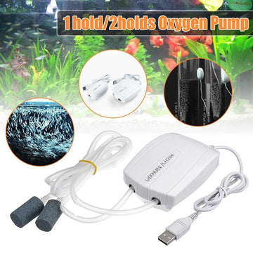 Aquarium AirPump Mini Compressor Single And Double Outlet Aquarium Aquarium Fish Tank OxygenPump | Everyday Home Deal