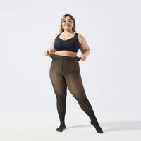 Women's Fall And Winter Outer Wear Plus Size Fake Transparent Black See-through Leggings