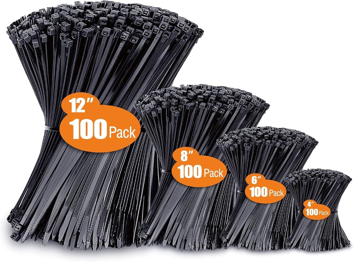 Zip Cable Ties Assorted Sizes(4â€+6â€+8â€