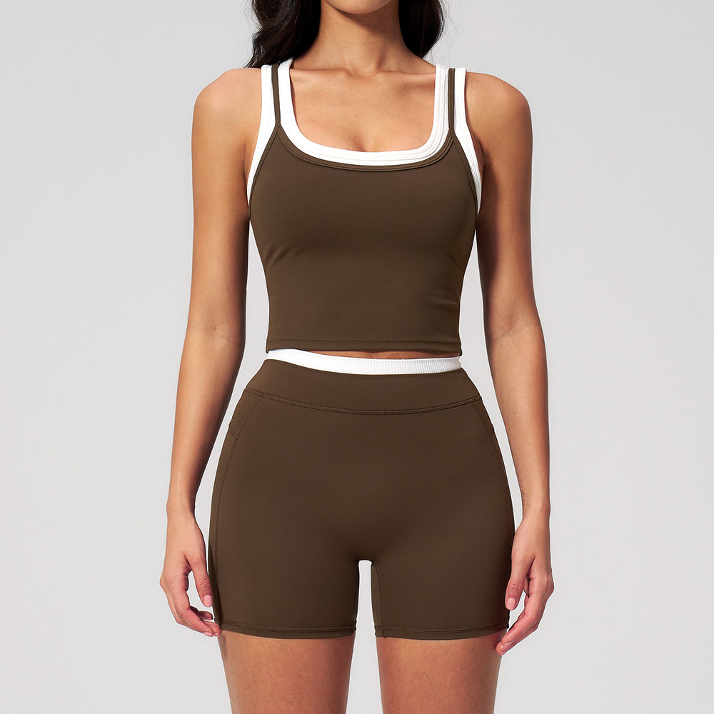 Contrast Nude Yoga Suit - Best Premium Clothing Deal | Everyday Home Deal