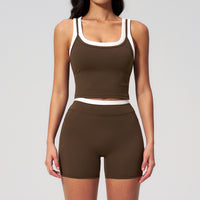 Contrast Nude Yoga Suit Thread