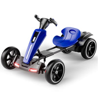 12V Electric Kids Pedal Go Kart, Folder Go Kart, Outdoor Ride On Toy With Adjustable Seat, 4 Non-Slip EVA Wheels For Boys And Girls For Age 3-6 Years Old -Blue