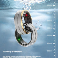 Smart Ring For Men Women Heart Rate Blood Oxygen Monitoring Multi Sports Modes IP68 Waterproof Smart Rings For Android IOS