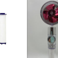 Shower Head Water Saving Flow 360 Degrees Rotating With Small Fan ABS Rain High Pressure Spray Nozzle Bathroom Accessories