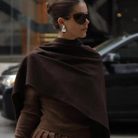 Fashionable Shawl-collar Turtleneck Coat For Women