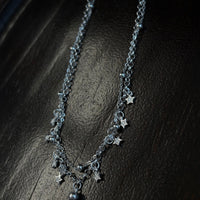 1pc 999 Sterling Silver Double-Layer Star & Bead Anklet, Delicate Luxurious Style, Perfect For Daily Wear & Valentine's Gifts