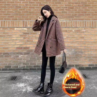 New Fallwinter Stylish Designer-inspired Plaid Coattrendy And Chic