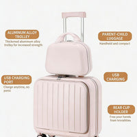Front Opening Luggage Compartment With Front Open Tray And 20 Inch Cabin, Expandable Folding Cup Holder, Hidden Phone Holder, Dual USB Chargers. Travel Carrier