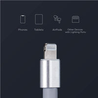 150cm 180cm USB Charging Cable A Pple MFi Certified, Nylon Braided Jacket,silver Premium Series
