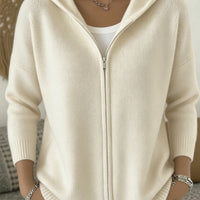 Zip-up Knitted Hooded Sweater Cardigan Coat
