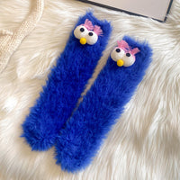 Womens Quirky Coral Fleece Mid-calf Socks