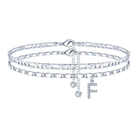 26-letter English Zircon-inlaid Pendant With An NK Chain, Double-layered