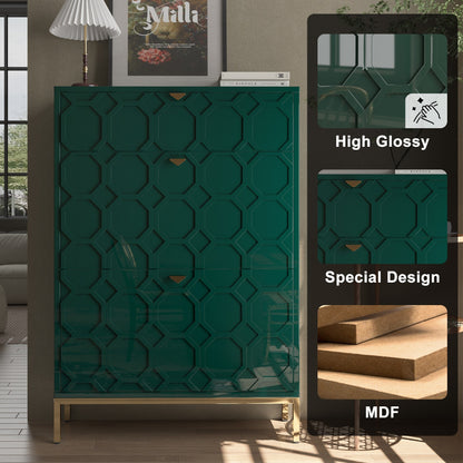 Shoe Organizer 24 Pairs Wood Shoe Storage Cabinet with Drawers