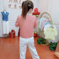 Summer New Checkered Simple Fashion Design Top